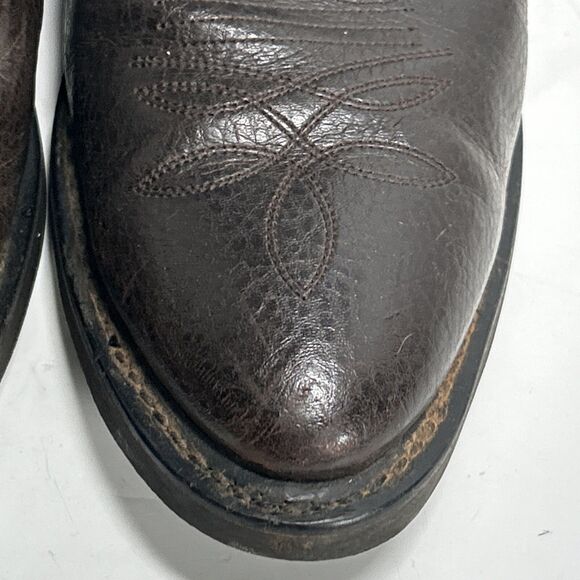 Justin JB1102 Men's 9.5D Brown Leather Almond Toe Boots - Picture 6 of 11